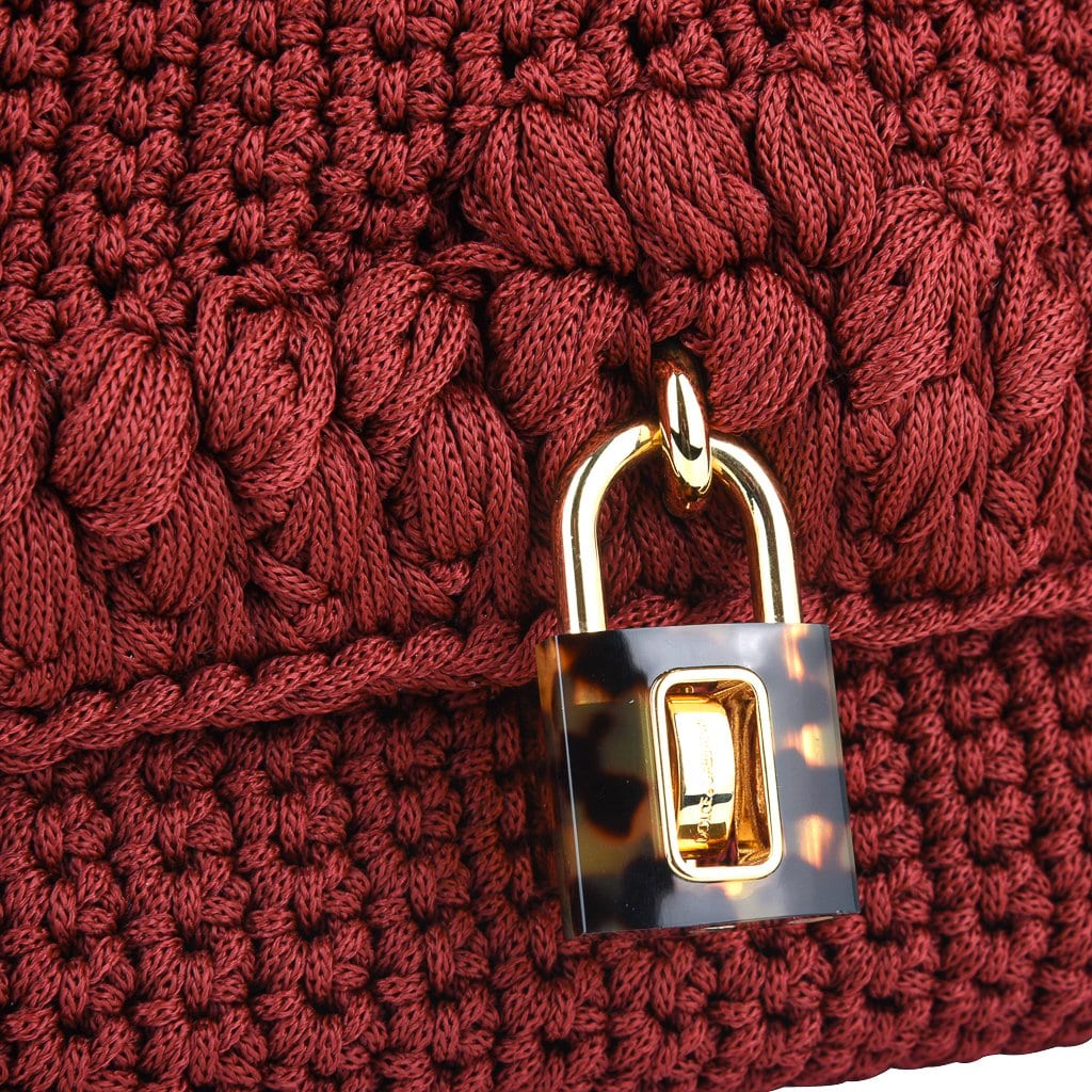Dolce & Gabbana Bag Jewel Toned Lush Crochet Snakeskin Handle