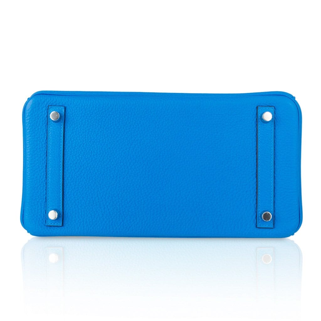 Hermes Verso Birkin 30 Bag Blue Zanzibar & Malachite Togo Leather with Palladium Hardware