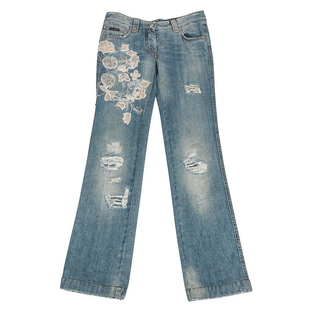 Dolce&Gabbana Pant Embellished Jean Distressed to Perfection 42 / 6 ne ...
