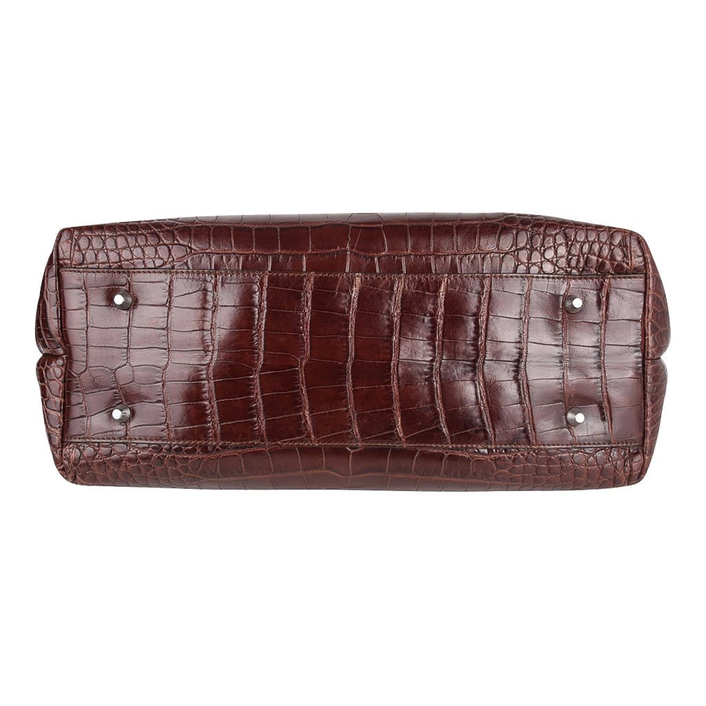 Rene' Croc Embossed Leather Handbag