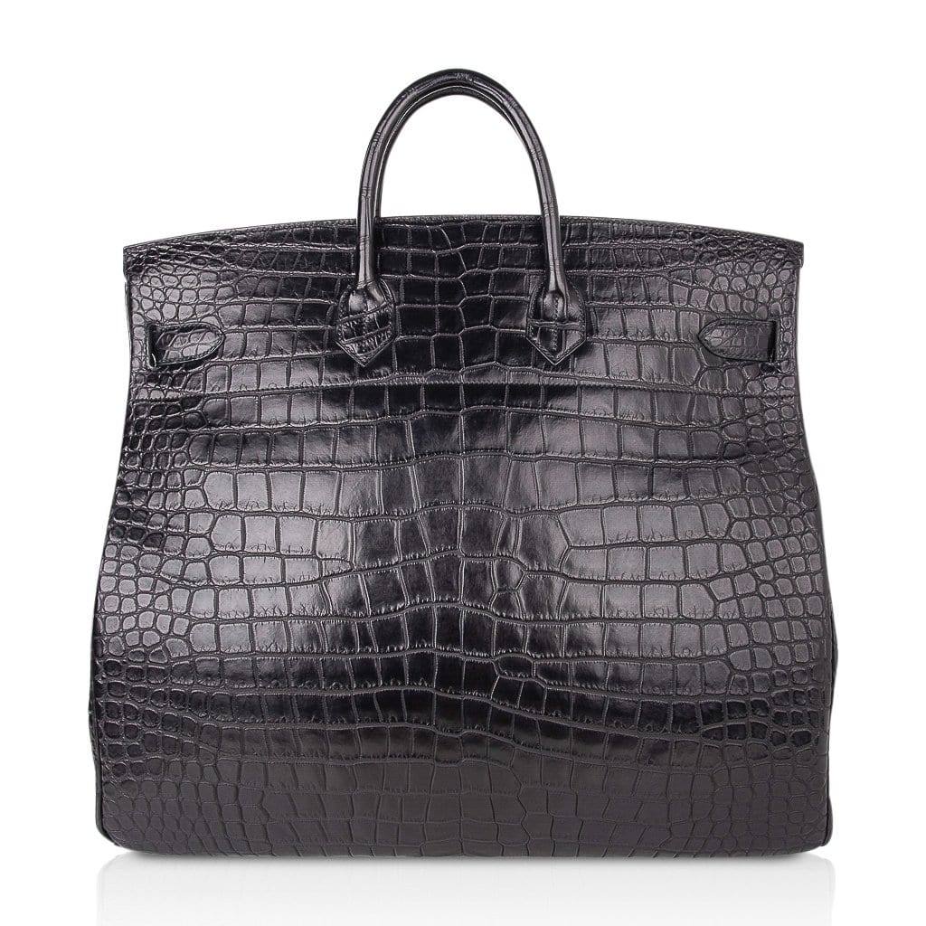 Hermes Hac 50 Birkin Bag Bag Crococo Mat Porosus Crocodile Palladium New  Full