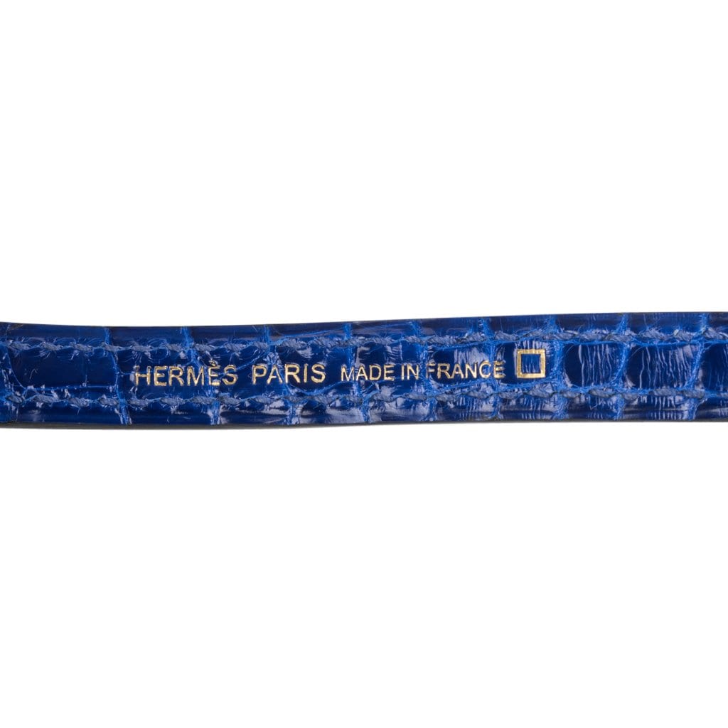 Hermes Kelly 20 Mini Sellier Bag Blue Electric Alligator Gold Hardware Limited