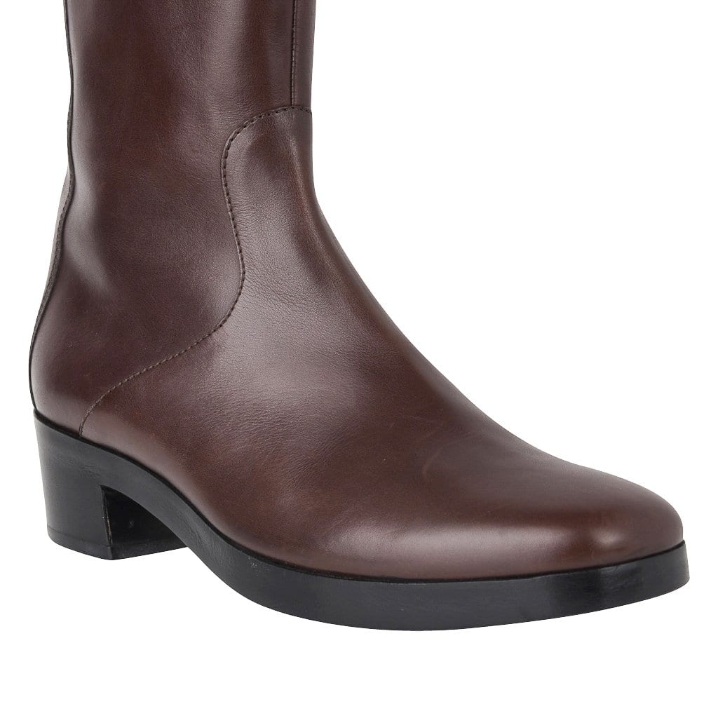 Balenciaga Boot Sleek Knee High Rich Cordovan Leather 36.5 / 6.5 New