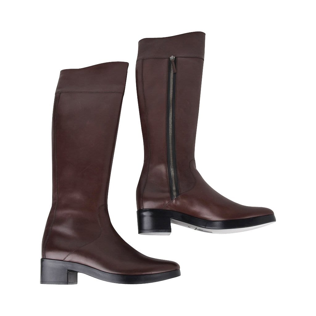 Balenciaga Boot Sleek Knee High Rich Cordovan Leather 36.5 / 6.5 New