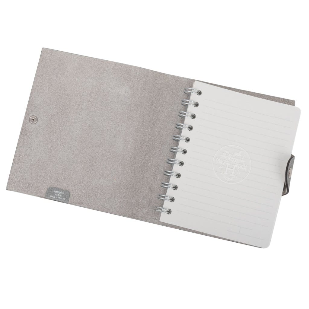 Hermes Ulysse Notebook Cover Gris Mouette PM Model with Lined Paper Re –  Mightychic