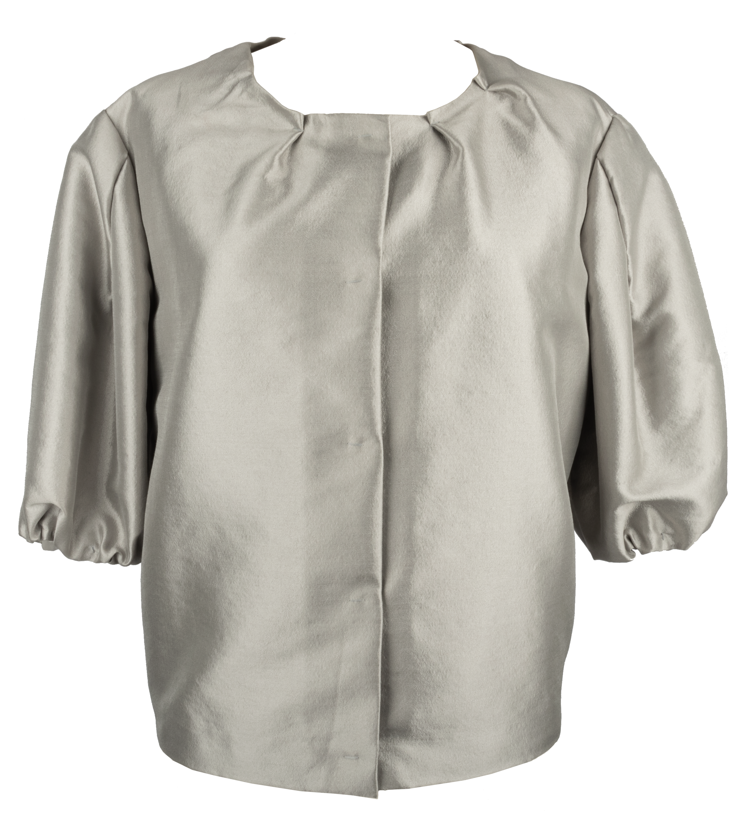 Prada Jacket Soft Silver Elbow Length Sleeve Modern 42 / 8