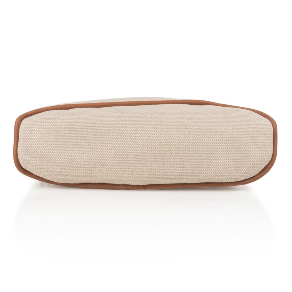 Hermes Toile Canvas/Natural Canvas Leather Bolide Mini Cosmetic Pouch Bag -  Yoogi's Closet
