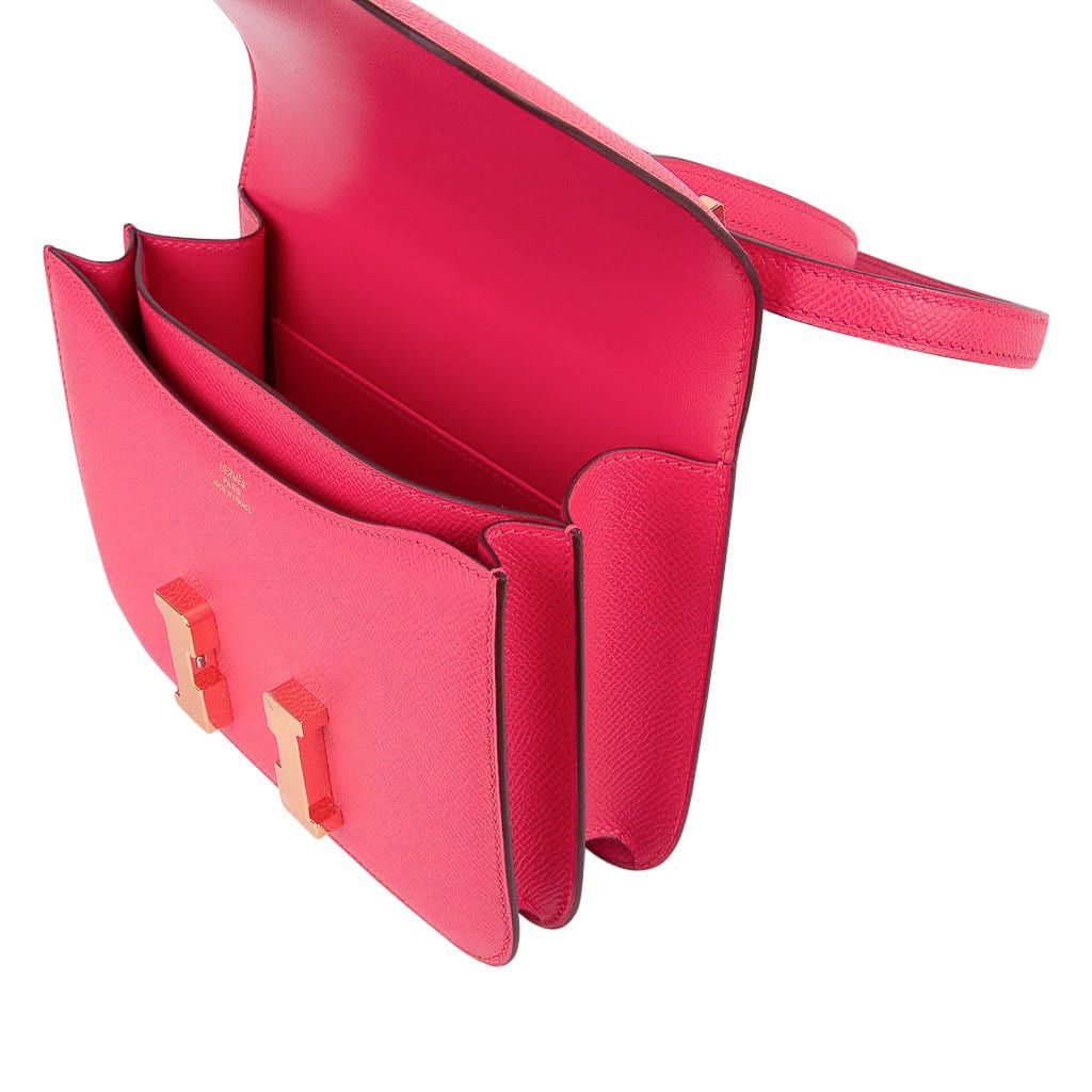 Hermès Constance Epsom 18CM Purple Rose Pink Leather ref.91278 - Joli Closet