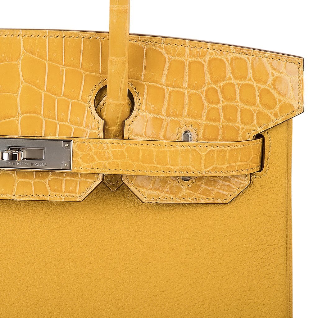 Hermes Birkin Touch 30 Bag Gold Matte Alligator / Togo Limited Edition –  Mightychic