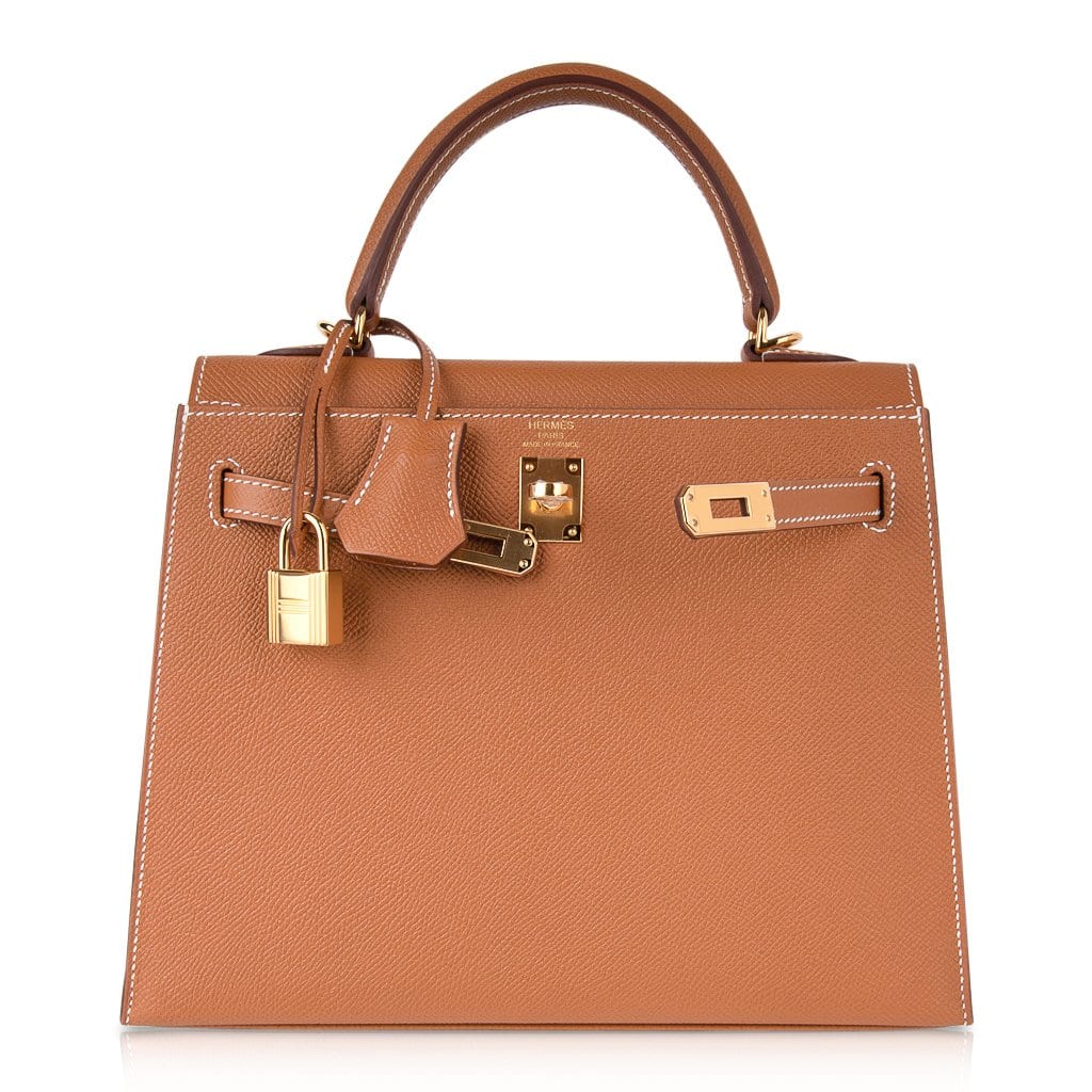 Hermes Kelly 25 Sellier Bag Gold Epsom Leather with Gold Hardware