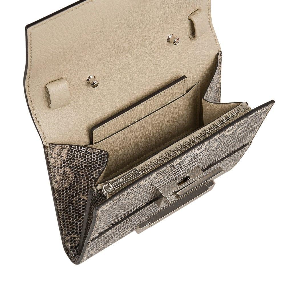 HERMÈS Jige Lizard Touch Wallet Pochette Bag Purse Handbag Clutch Bag New