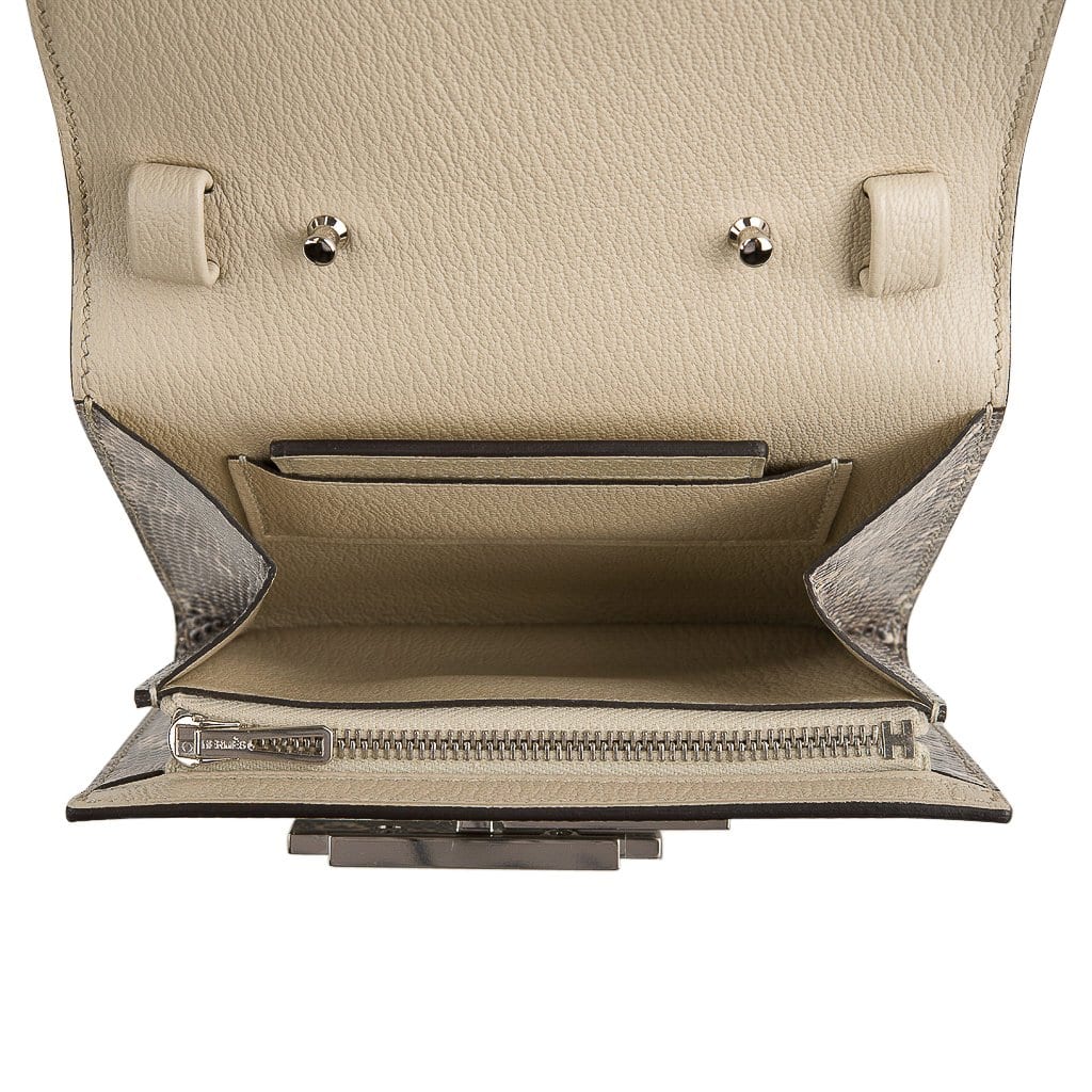 Hermes Cinhetic Mini Wallet Ombre Lizard Clutch Shoulder Bag • MIGHTYCHIC •  