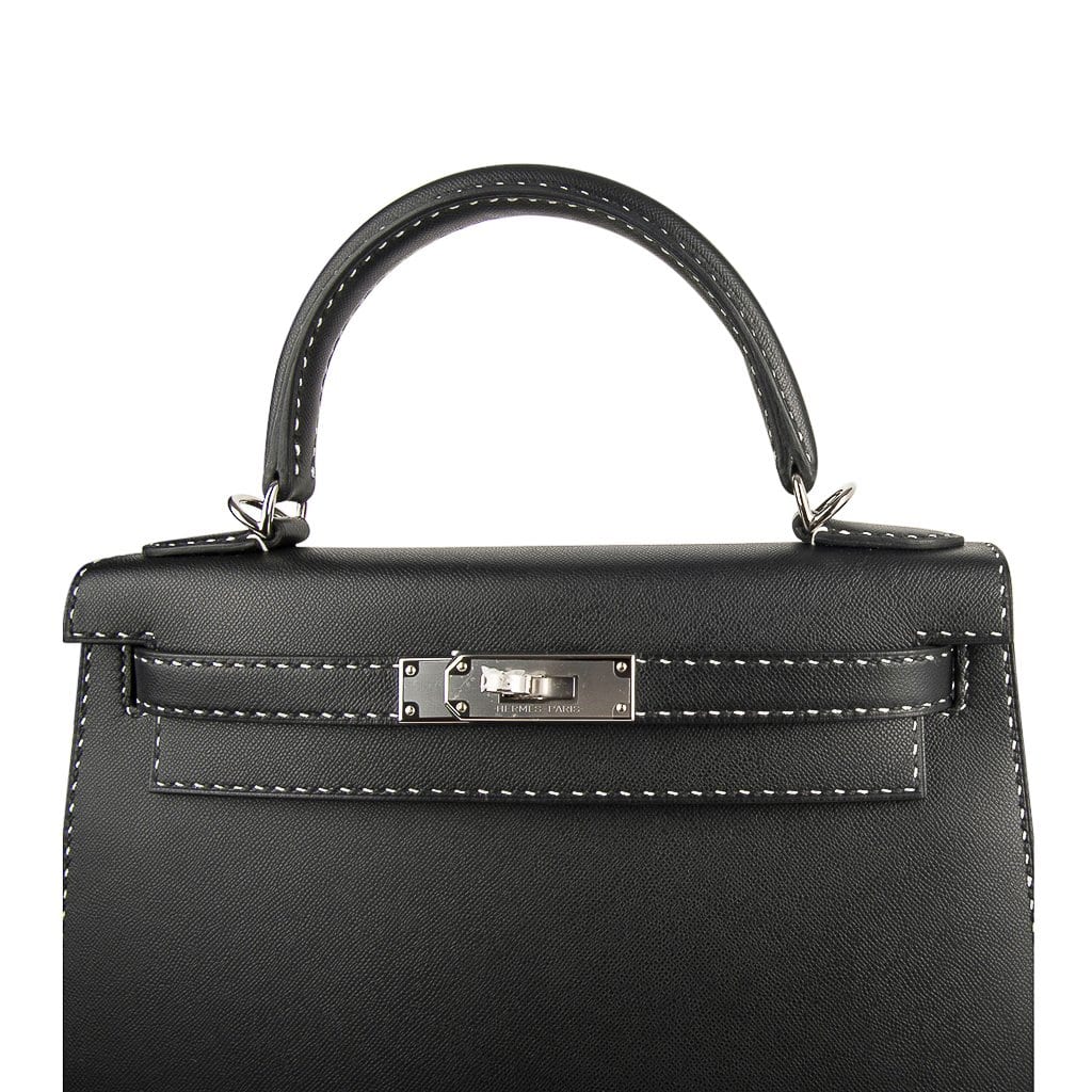 Hermes Kelly 28 Bag Black Un Point Sur Deux Veau Graine Monsieur Limited Edition