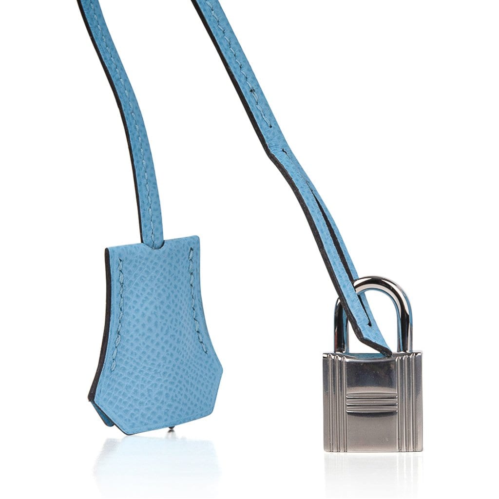 Hermès Sky Blue Epsom 30 cm Birkin with Palladium For Sale at 1stDibs