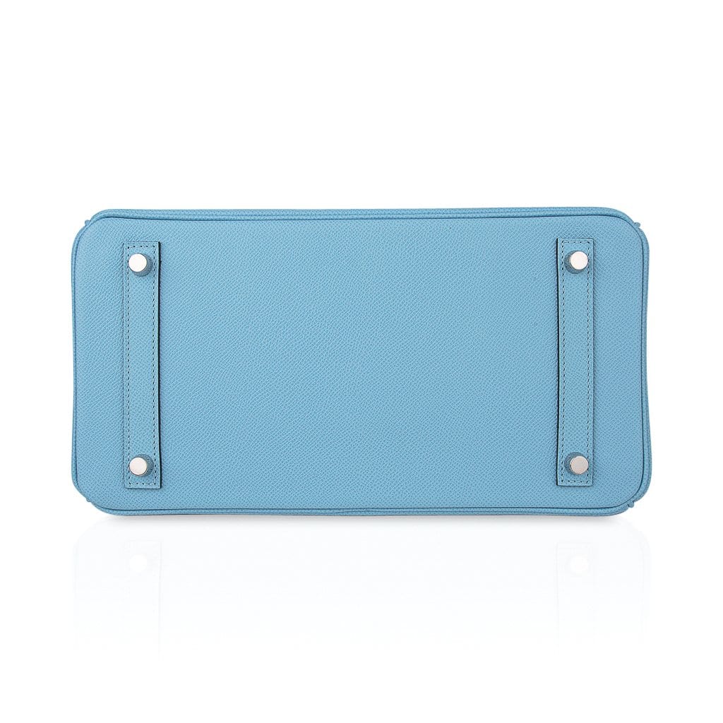 Hermes Birkin 30 Bag Blue Celeste Epsom Palladium Hardware New – Mightychic