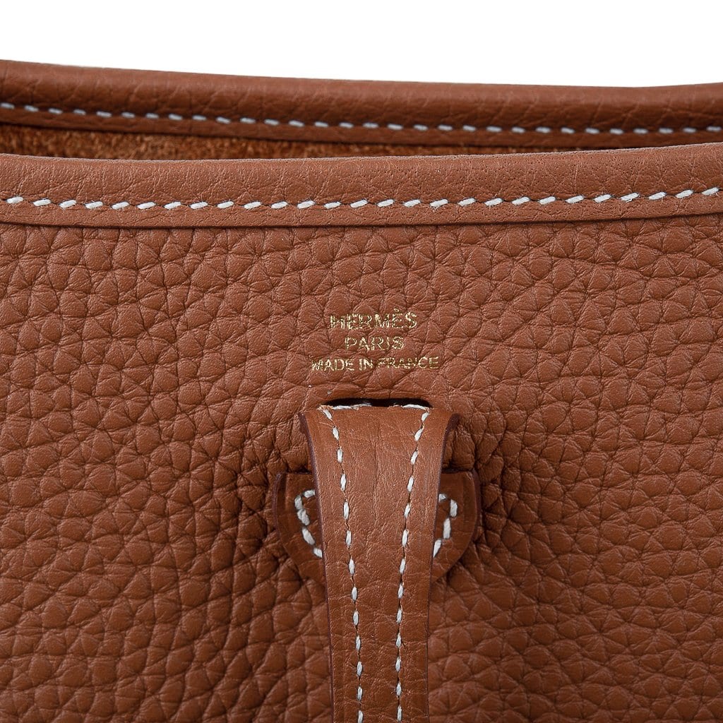 Hermes Evelyne  bag TPM Gris meyer Clemence leather Gold hardware