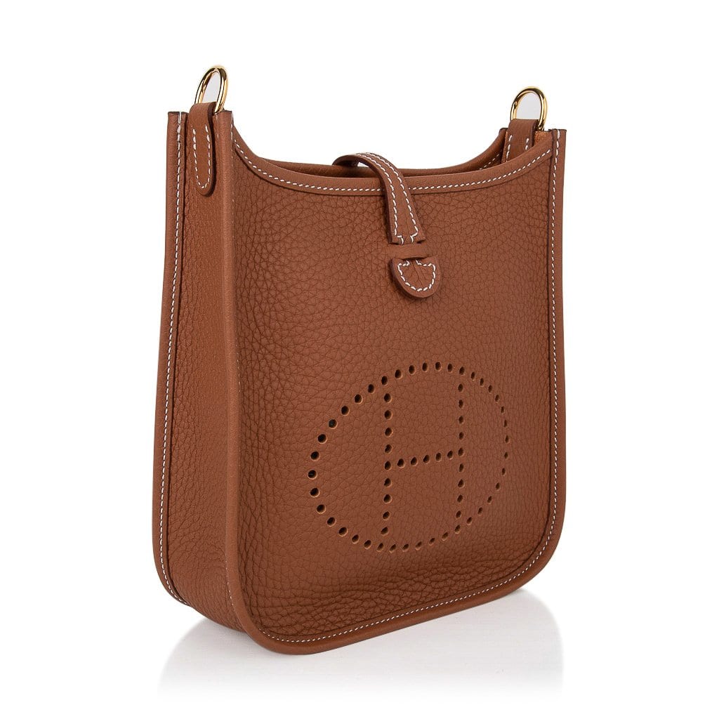 Hermes Mini Evelyne TPM Bag Gold Clemence Leather with Gold Hardware