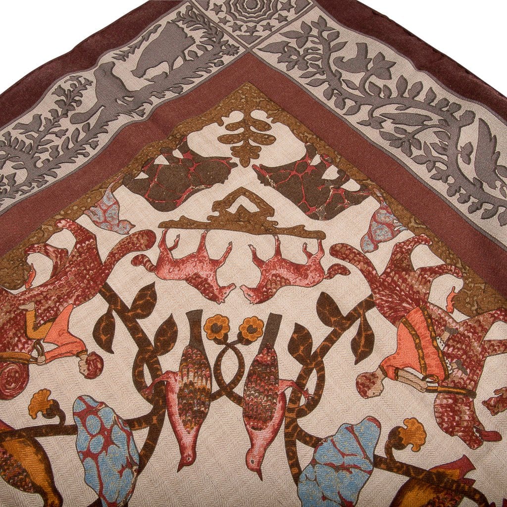 Hermes Scarf Early America Cashmere and Silk Vintage