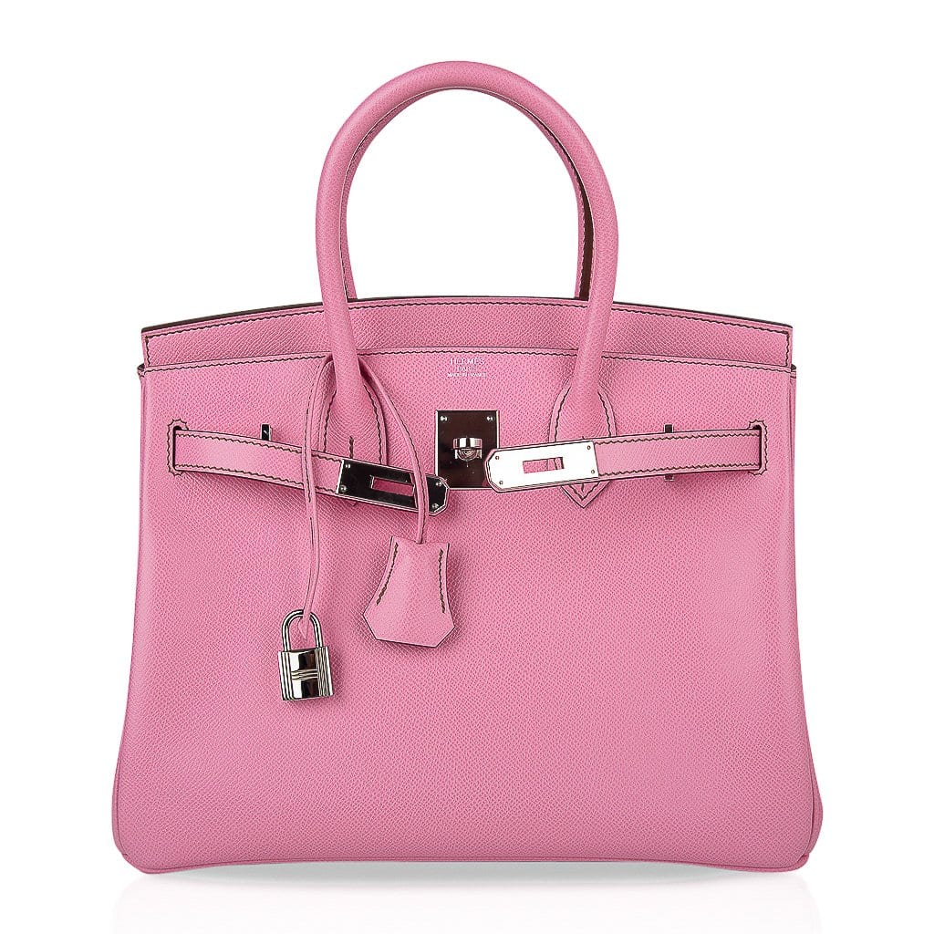 Hermes Birkin Handbag Pink Clemence with Palladium Hardware 30 Pink 21627114