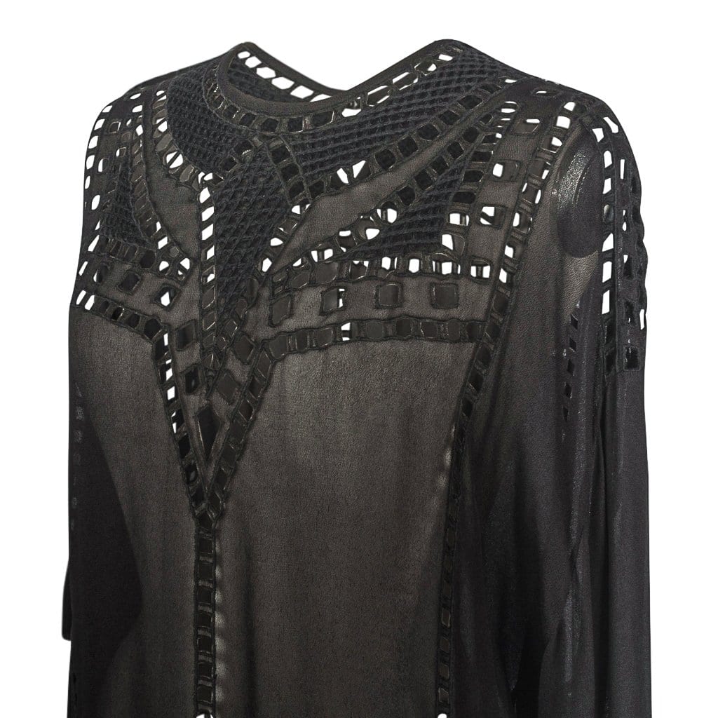 Isabel Marant Etoile Top Black Tunic Style Broderie Anglaise Detailed 38 / 6