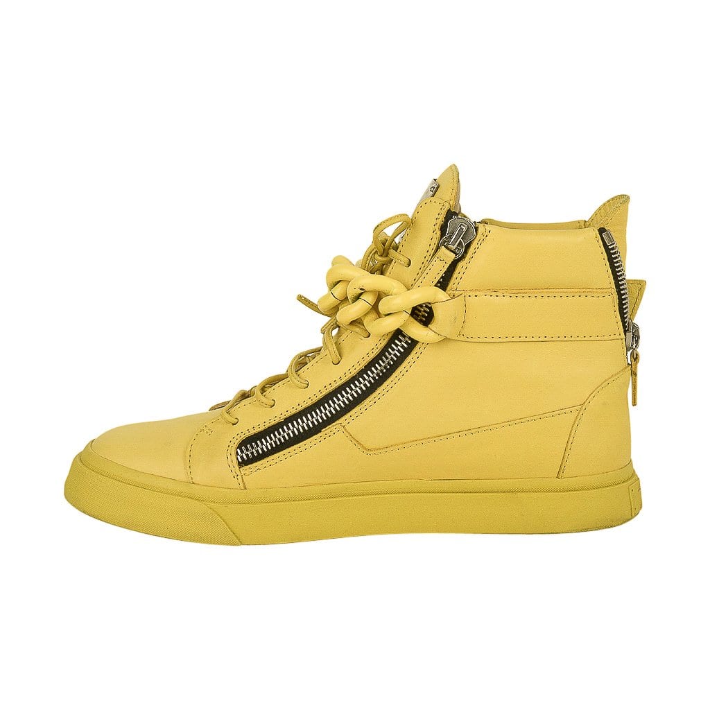 White And Yellow Polka Dot Men's High Top Shoes – Grizzshopping