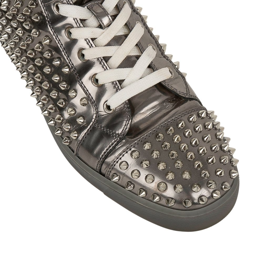 Christian Louboutin Low Top Spikes Sneakers Size 44/ US 11 in Black/White  Silver