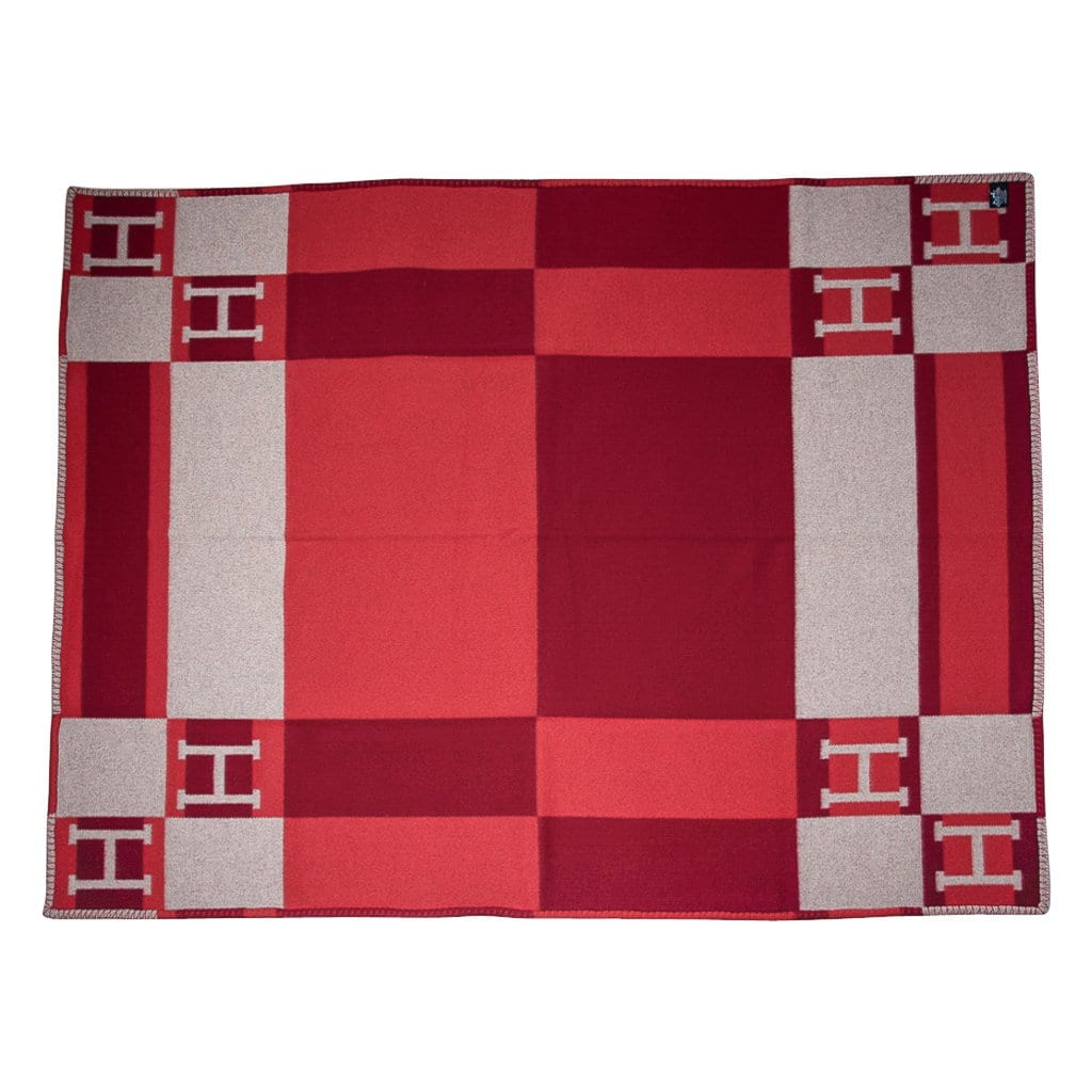 Hermes Blanket Avalon Bayadere Rouge Throw Blanket