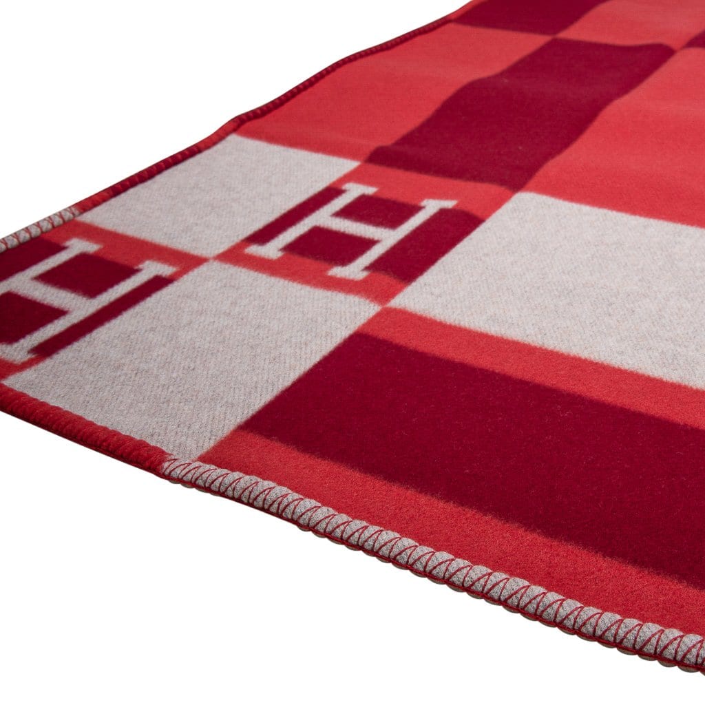Hermes Blanket Avalon Bayadere Rouge Throw Blanket