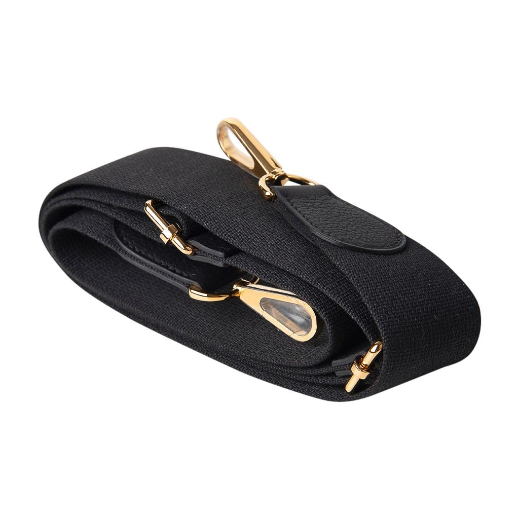 Hermes Bag Evelyne GM Black Clemence Gold Hardware