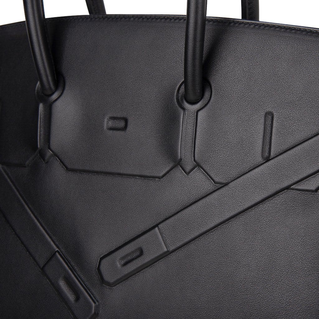 Hermes Shadow Birkin 35 Bag Limited Edition Black Swift Leather •  MIGHTYCHIC • 