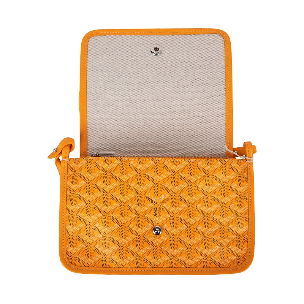 Goyard Plumet Bag Clutch Crossbody Wallet Yellow Coated Canvas New