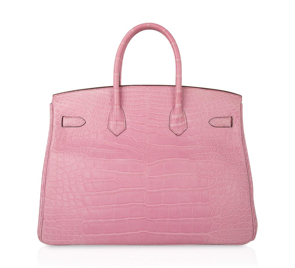 Hermès Birkin 35 Pink Bubblegum Matte Crocodile Alligator GHW from 100%  authentic materials!