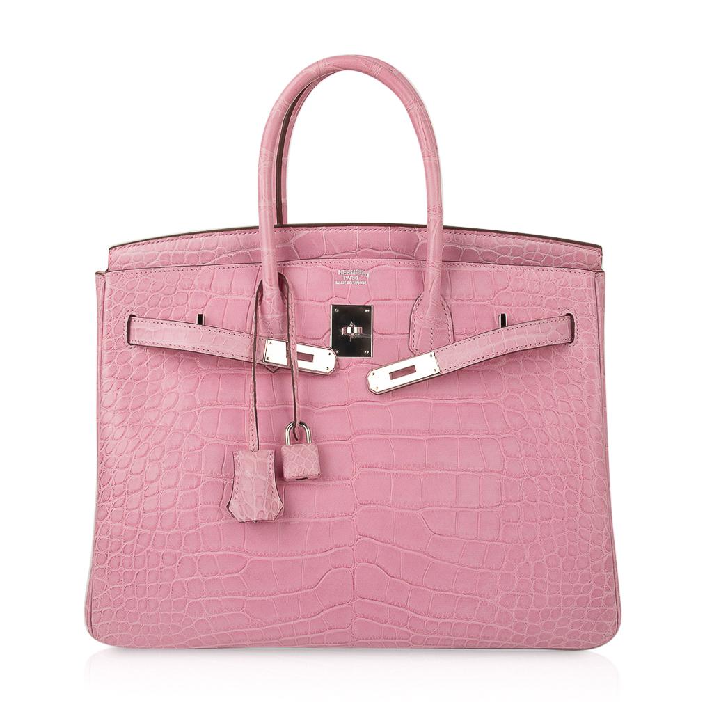 Hermes Birkin Bag, Pink, 35cm, Matt Porosus Croc