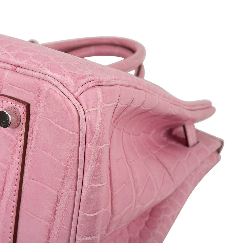 Hermes Limited Edition Birkin 35 Bag 5P Pink Matte Alligator with Palladium  Hardware