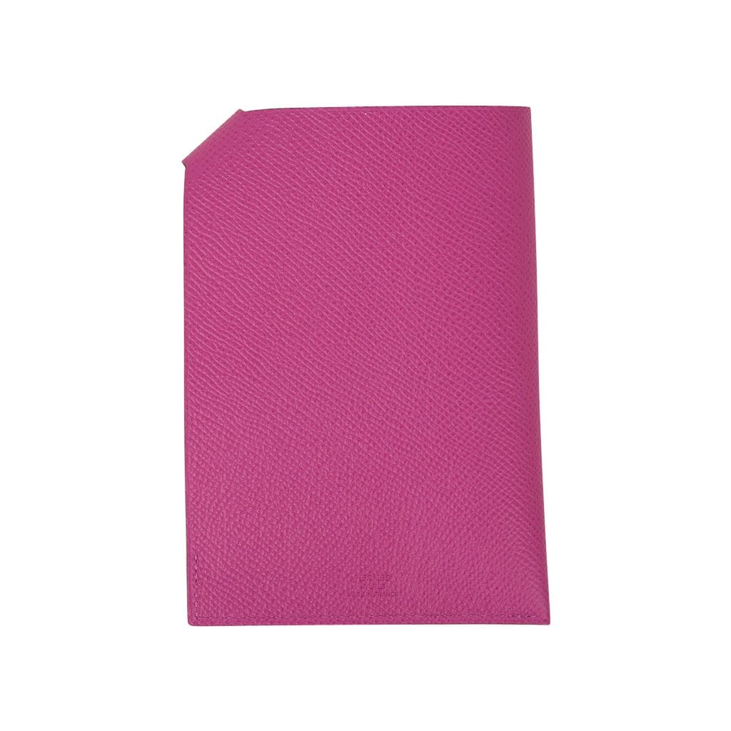 Hermes Tarmac Passport Holder Magnolia Hot Pink New w/Box