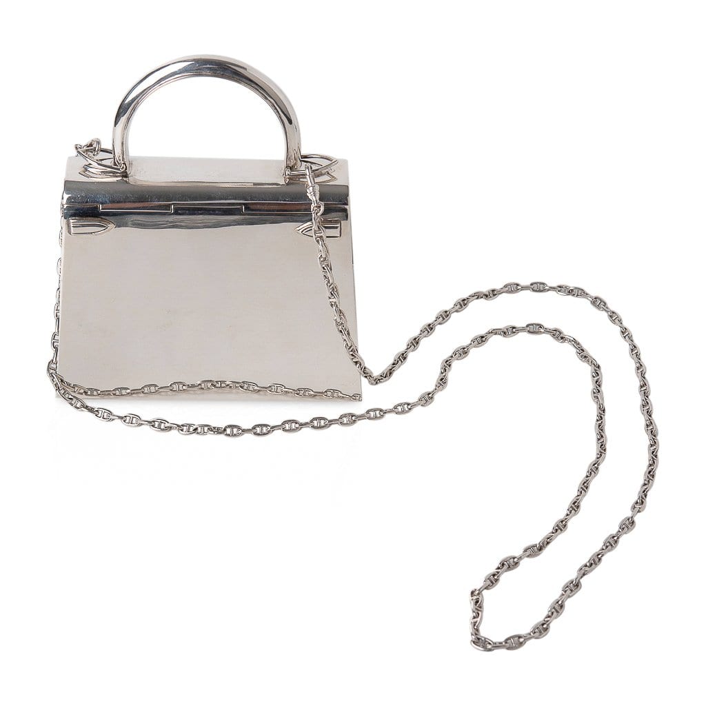 Hermes Kelly 15 Bag Sterling Silver Vintage Limited Edition Chaine D'Ancre Strap