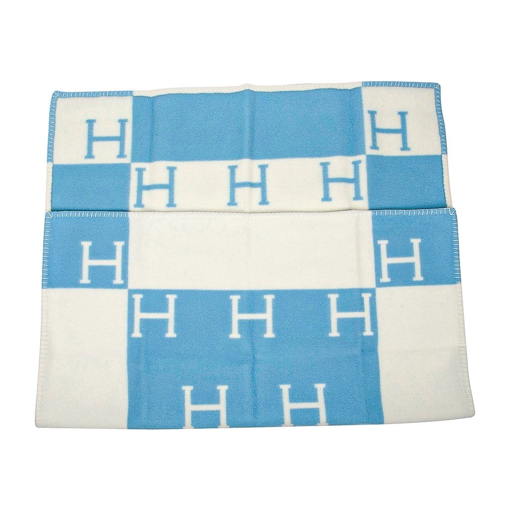 Hermes Avalon Baby Blanket Blue Genievre and Blanc New