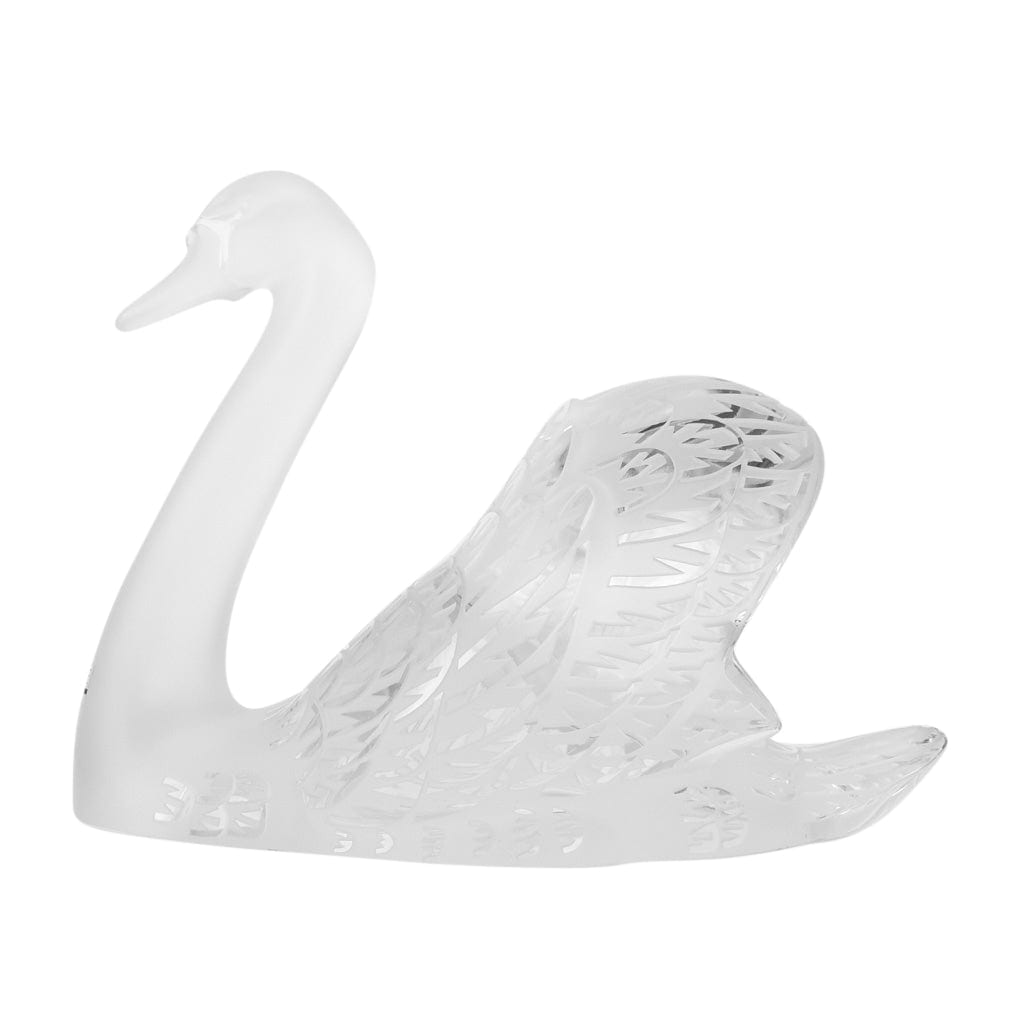 Lalique Swan Head Up Pure Crystal Sculpture