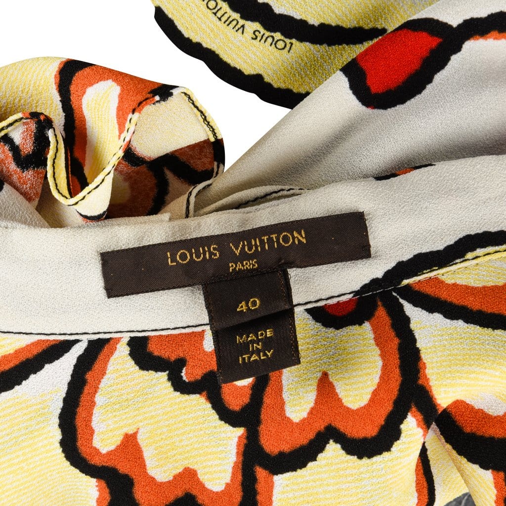 Louis Vuitton Top 2015 Floral Key Hole Ruffle Sleeve 40 / 6 - mightychic
