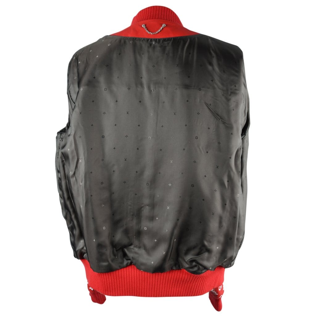 Louis Vuitton Supreme X Leather Bomber Varsity Jacket Monogram Ltd Edtn 50 - mightychic