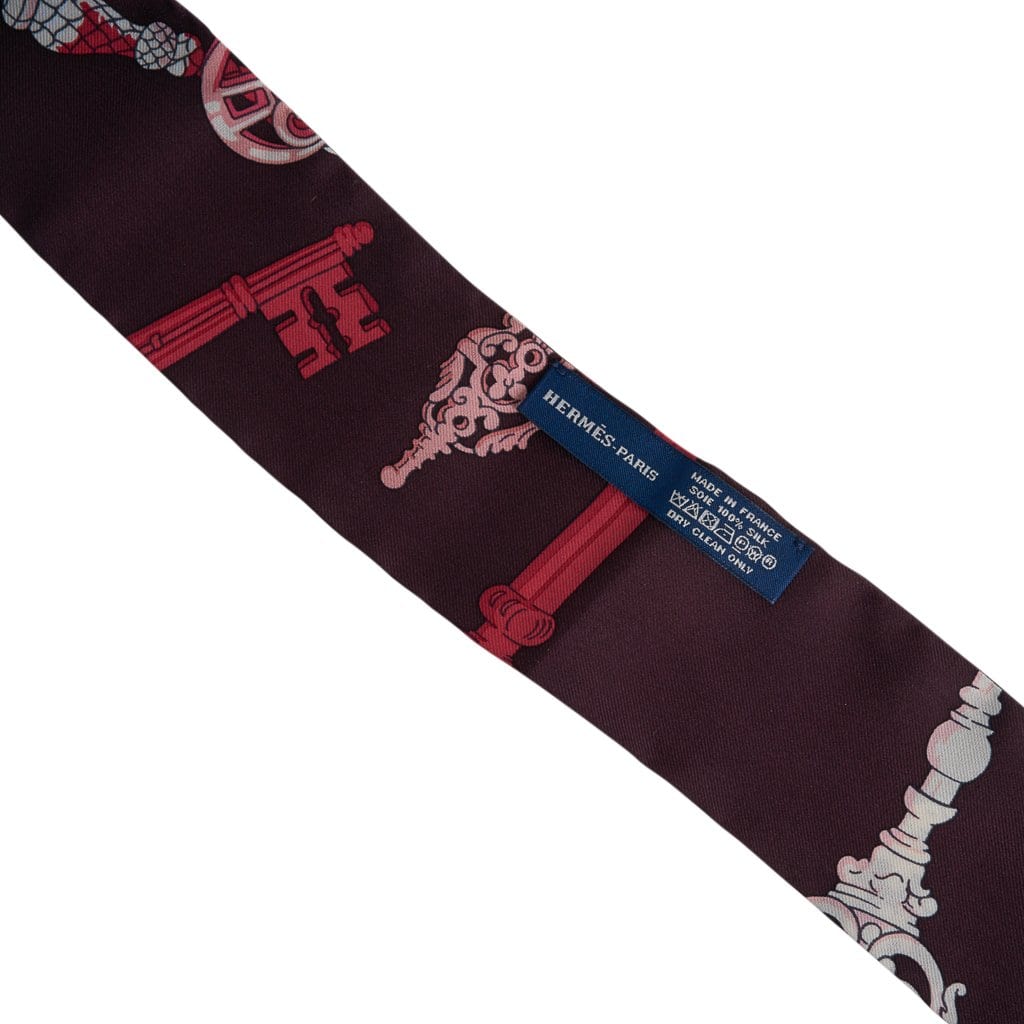 Hermes Twilly Les Cles Bordeaux / Pink / White / Blue