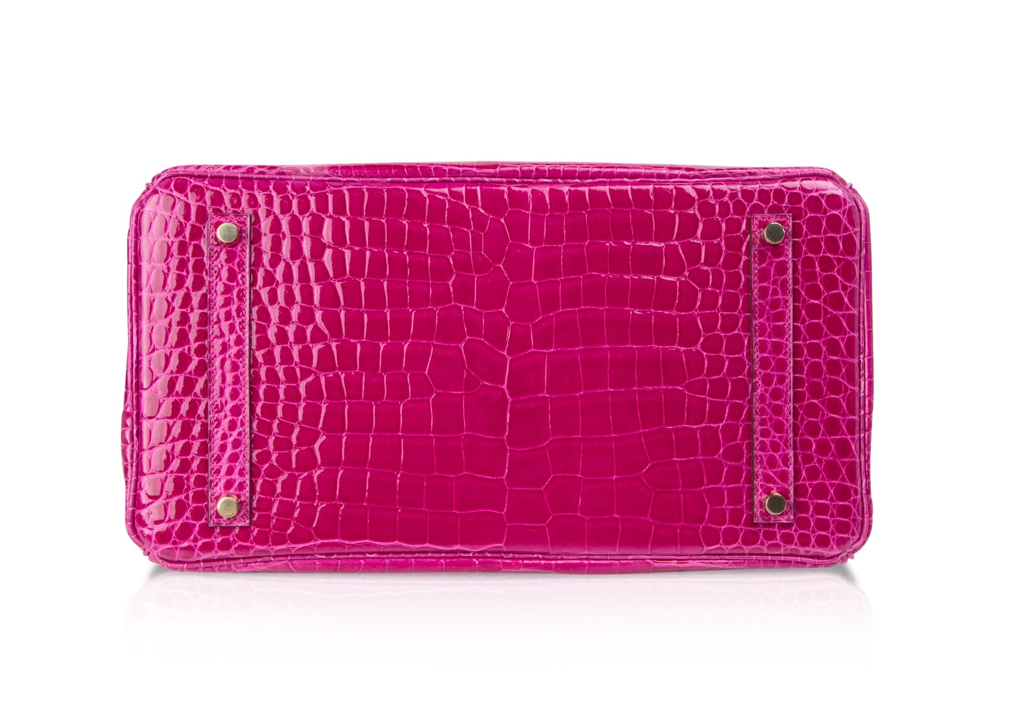 Hermes Birkin 35 Bag Pink Rose Scheherazade Porosus Crocodile Gold Hardware - mightychic