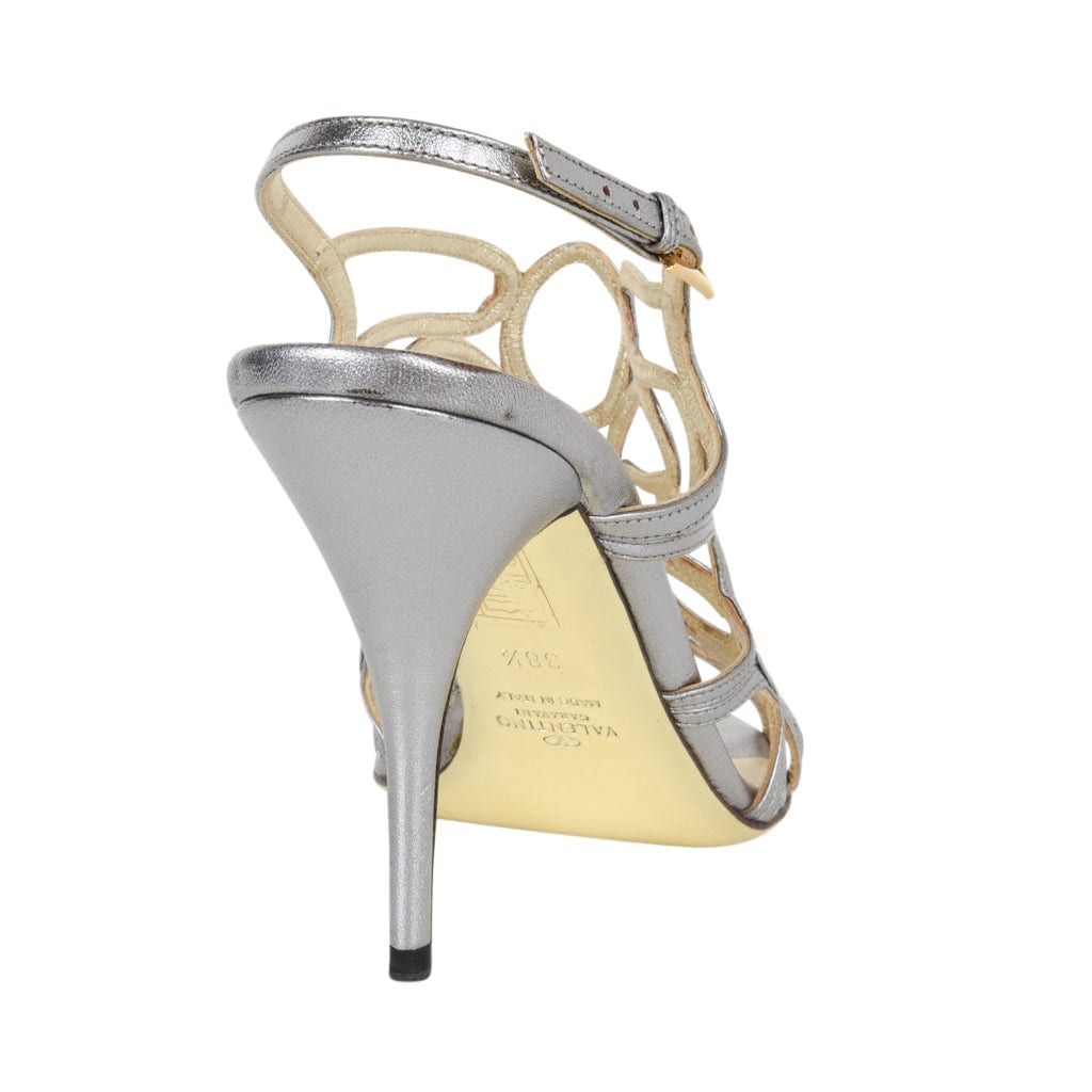 Valentino Silver Cutout Flower Heels / 8.5 Pumps - mightychic