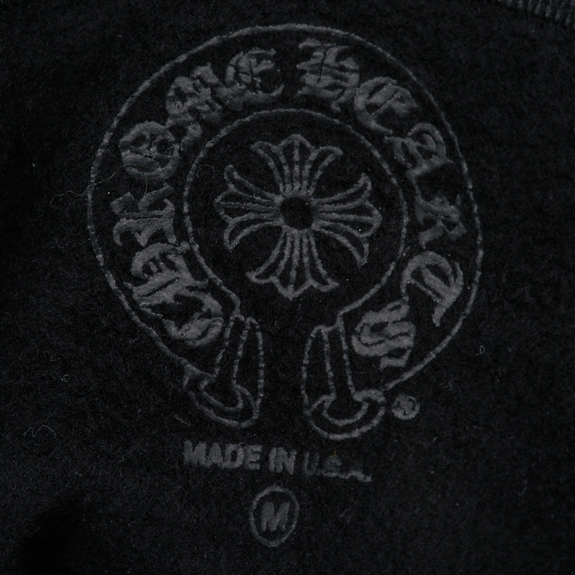 Chrome Hearts Hoodie Cropped Sweatshirt Black w/ White M