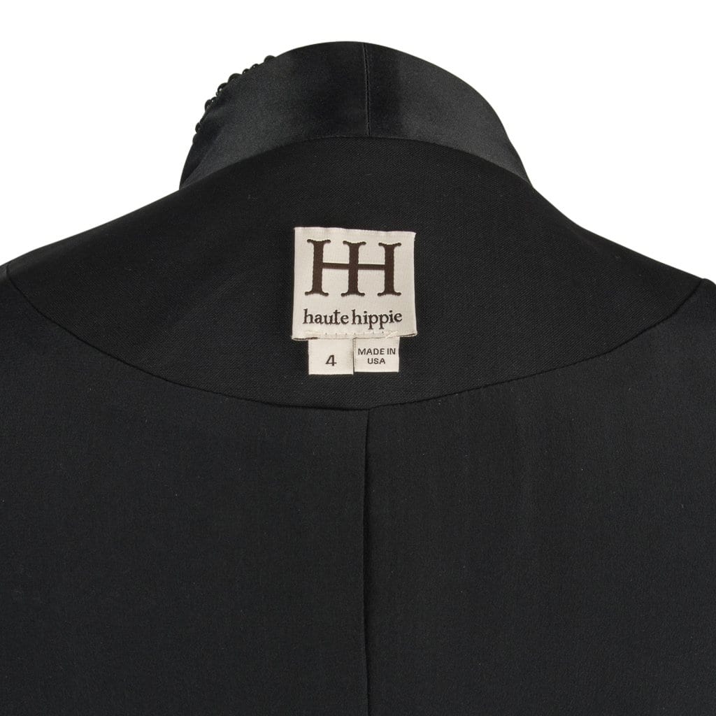 Haute Hippie Jacket Tuxedo Style Black Diamantes  4