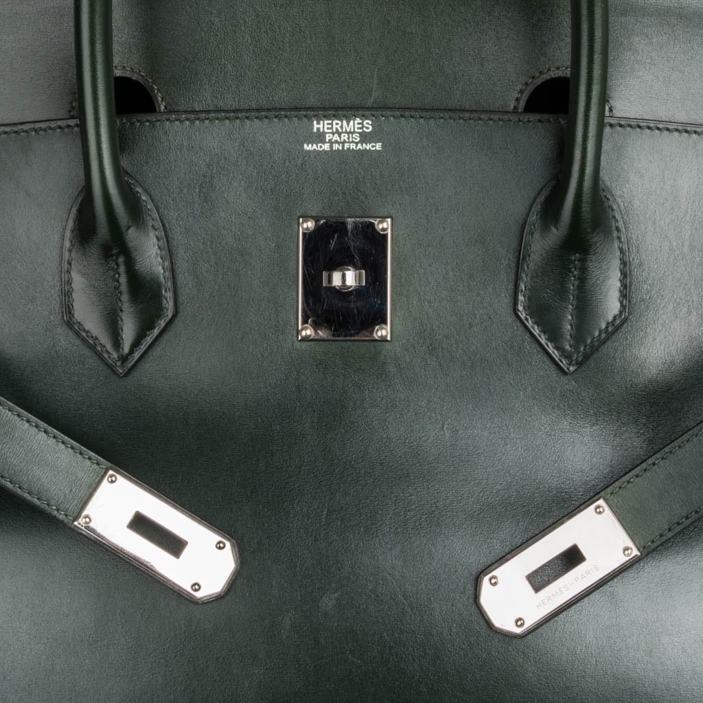 Hermes Birkin 50 Bag Travel Tote Dark Green Palladium Very Rare