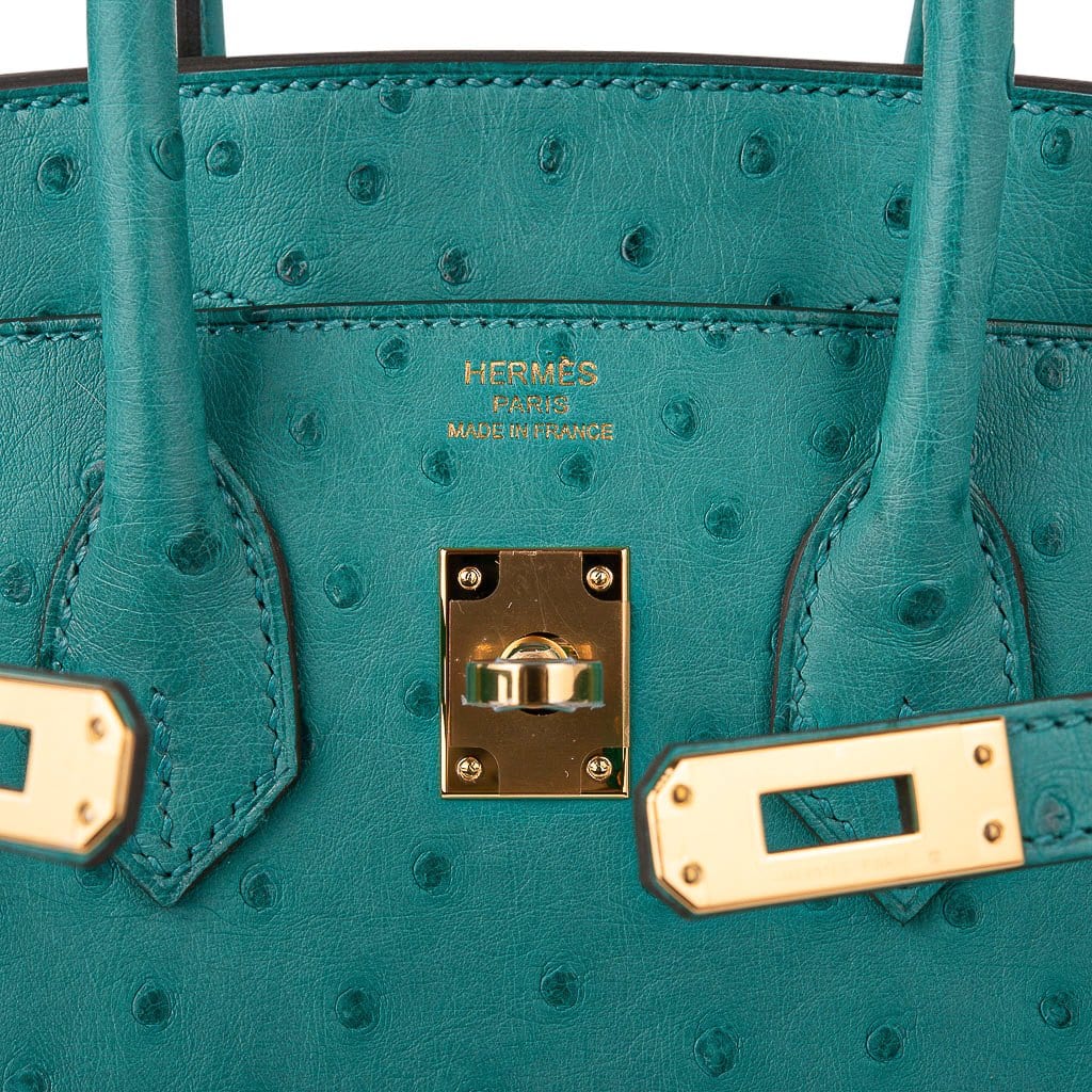 kwanpen Birkin 25 green ostrich genuine leather, Luxury, Bags & Wallets on  Carousell