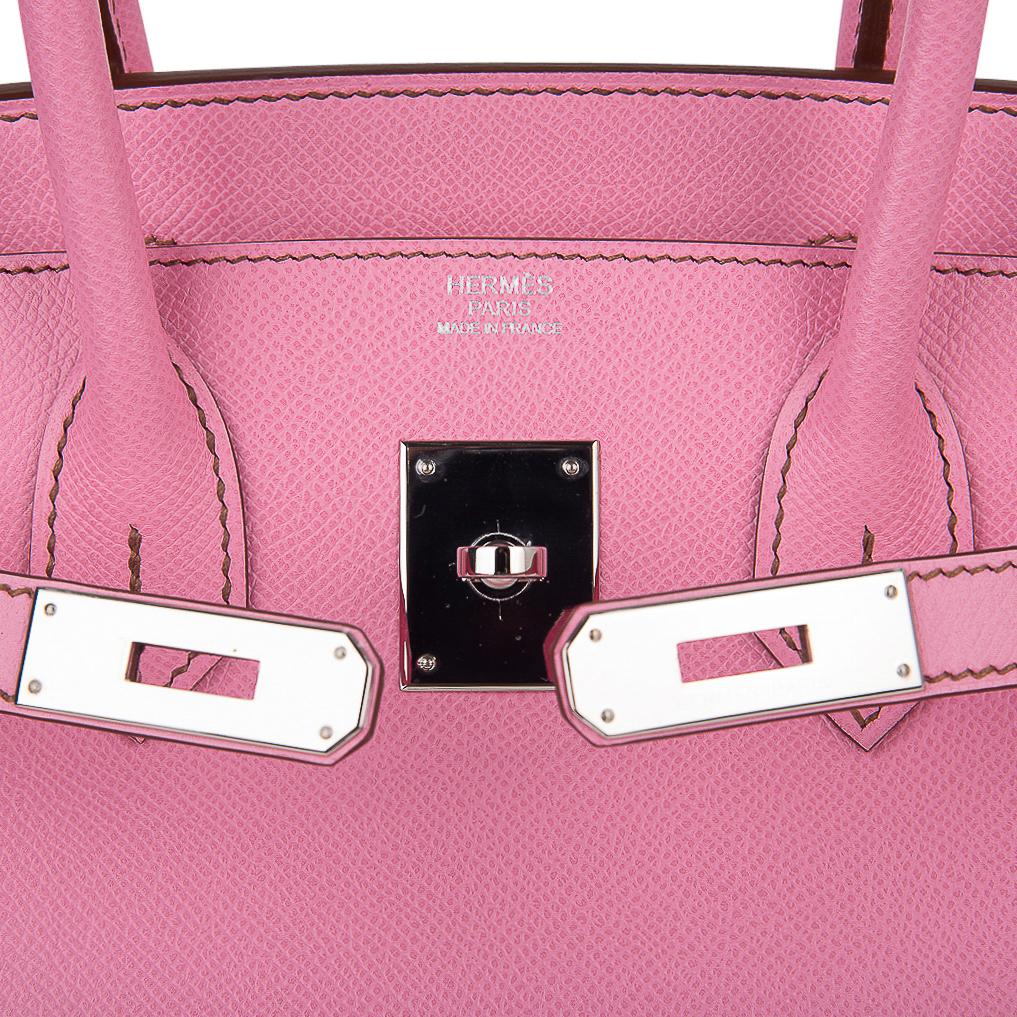 Hermès Birkin 30cm Verso In Rose Tyrien Pink Epsom Leather With Palladium  Hardware