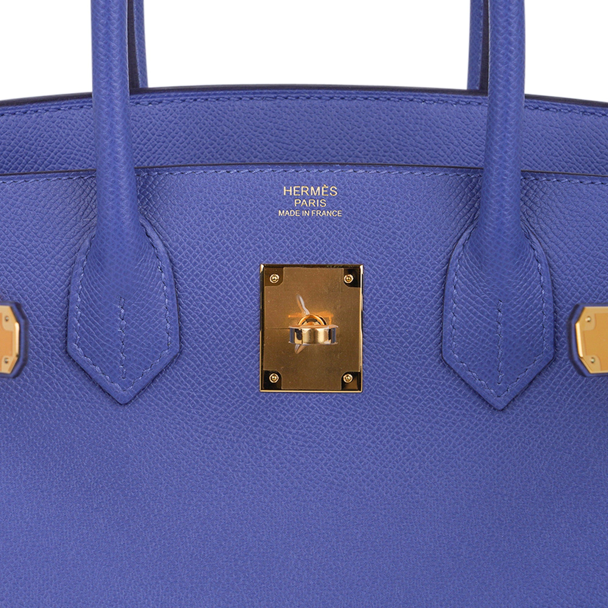Hermes Birkin 30 Bag Blue Celeste Gold Hardware Epsom Leather • MIGHTYCHIC  • 