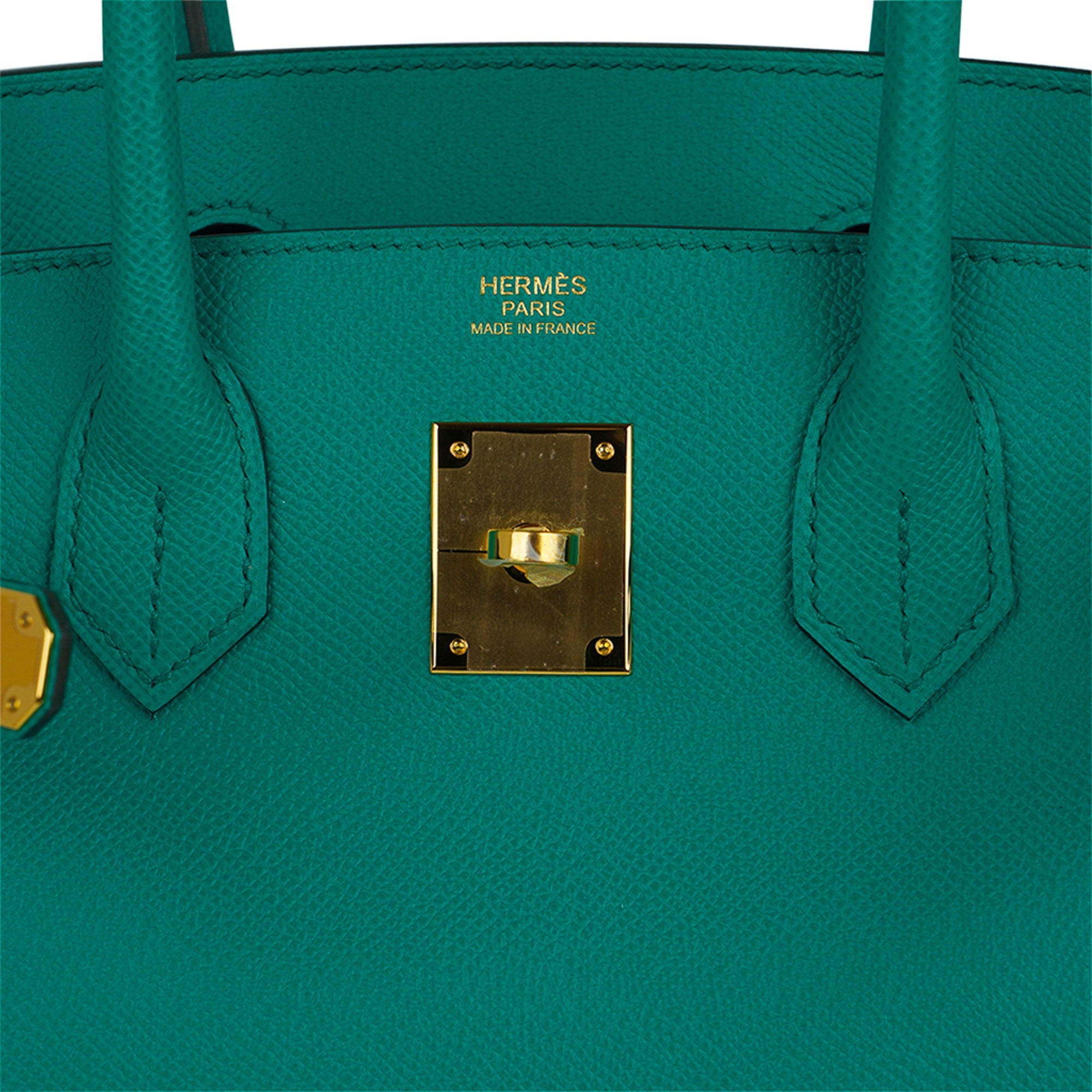 Hermes Birkin Bag 25cm Vert Rousseau Togo Gold Hardware